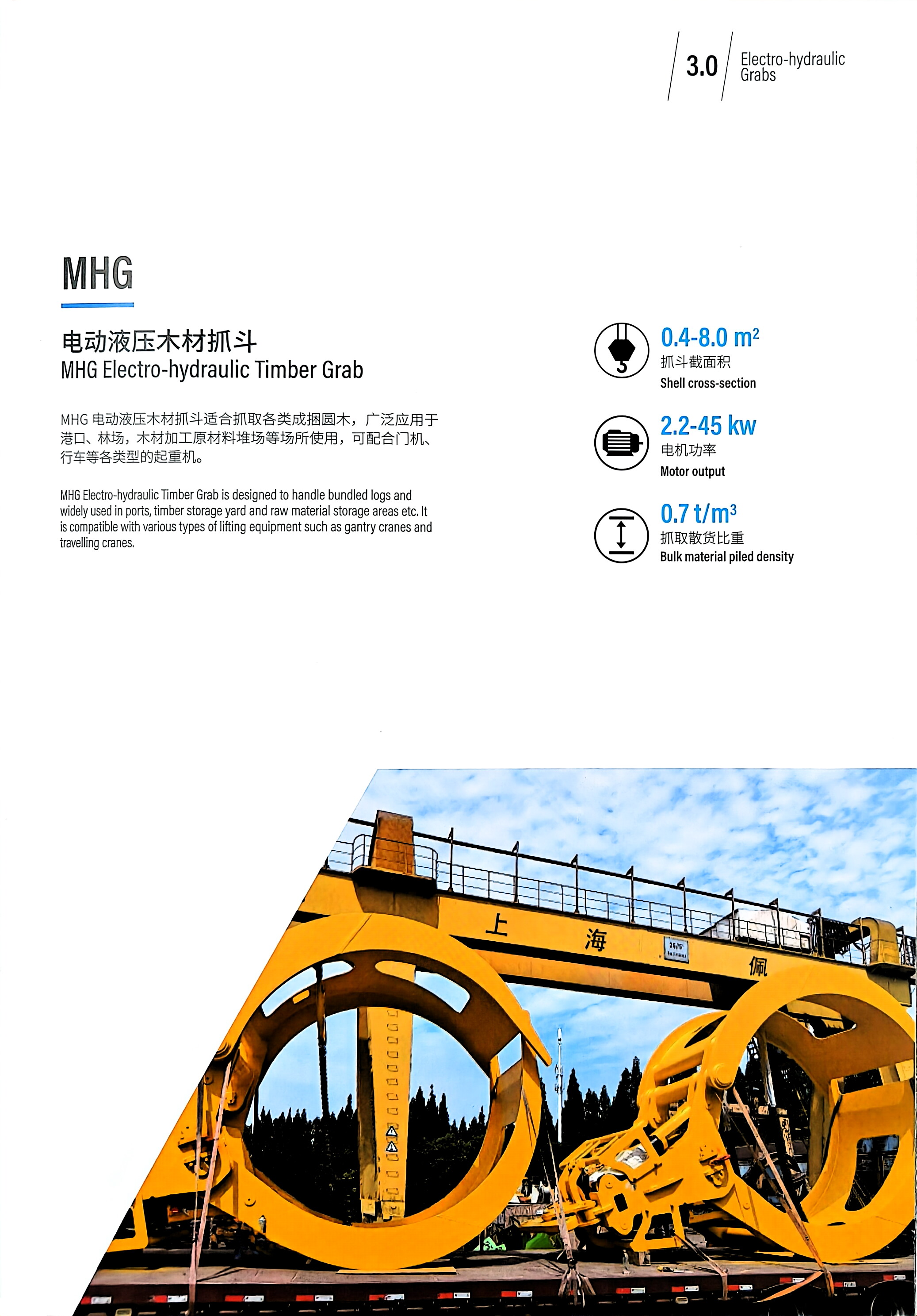 MHG Electro-hydraulic Timber Grab